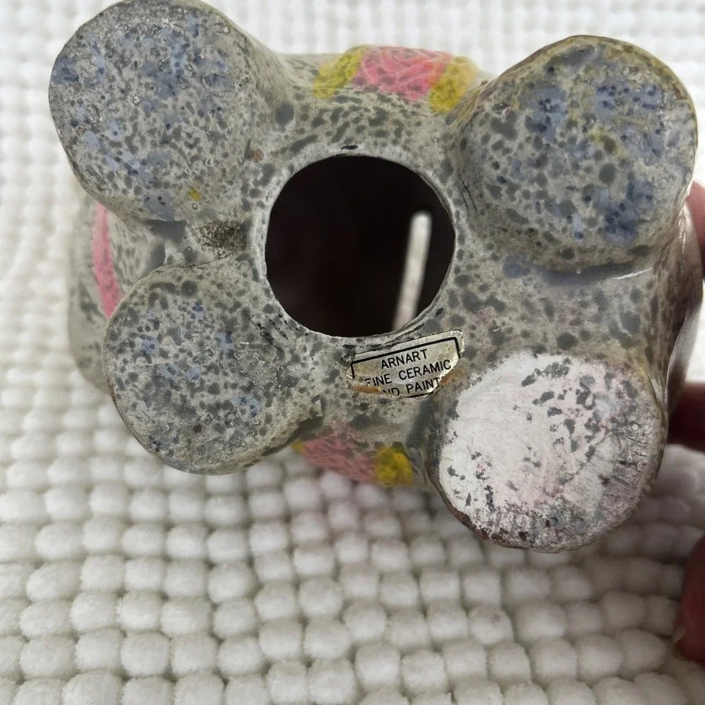 Vintage‎ MCM Arnart Piggy Bank Elephant Made in Japan Hand Painted